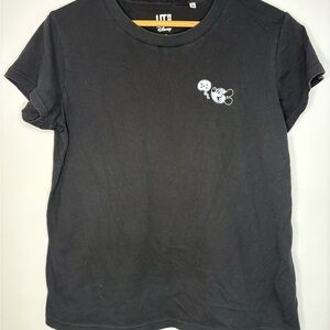 Disney Black Tee with Skeleton Graphic